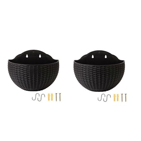 Svart Stor Balkong Hengende Plastpotte Sukkulent Blomsterpotte Rotting Blomsterpotte