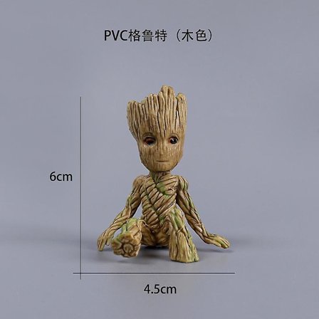 Disney Marvel Groot Minifigur Blomkruka Anime Filmleksaker Söta actionfigurer Sitter Groot Jul Barn Leksaker Presenter C