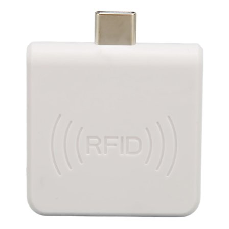 RFID ID Mobiltelefon Kortleser Type C Grensesnitt 125Khz Bærbar Smartkortleser Hvit