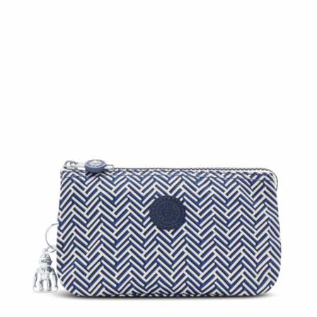 Kipling, Urban Chevron Kipling Creativity L Urban Chevron Veske, Blå, unisex, Størrelse: ONE SIZE