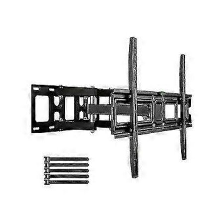 TV-väggfäste för 32-70 tums LCD LED platt och böjd skärm, panorera och luta TV-fäste, starka och robusta dubbla armar upp till 50 kg, max