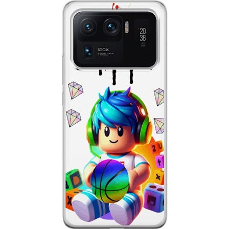 Kompatibel Mobilcover til Xiaomi Xiaomi Mi 11 Ultra Farverig Roblox-illustration med spilkarakter, legetøj og energi, perfekt til gamingfans og børn