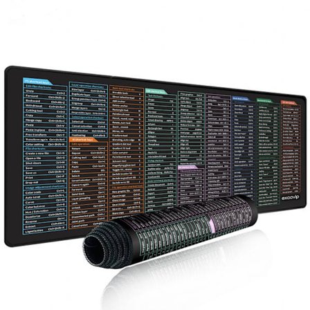 Ekstra Stor Skrivebordsmatte med Excels Word Snarvei Sklisikker Gummibase