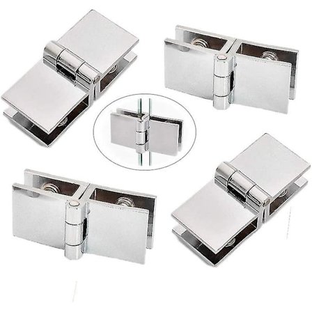 4 stk hengslet glassdørklips, glasshengsel, dørklemmehengsel, hengsel for kjøkkenskap glassdør