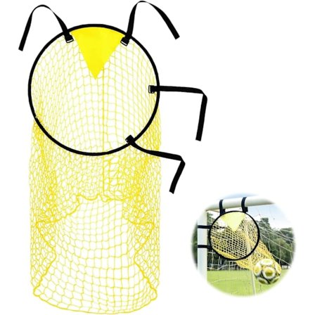 Keltainen jalkapallomaalin verkko, yläkulma jalkapallomaali kokoontaitettava jalkapalloverkko jalkapallomaalin yläkulma maali maali