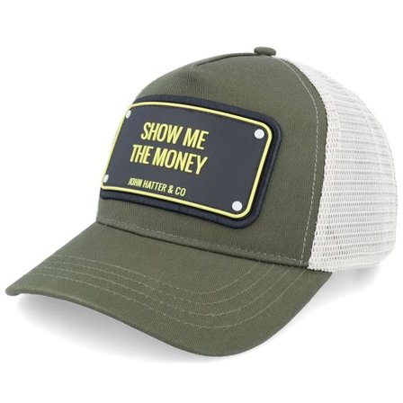 John Hatter & Co - Grön trucker Keps - Show Me The Money Green/White A-Frame Trucker @ Hatstore
