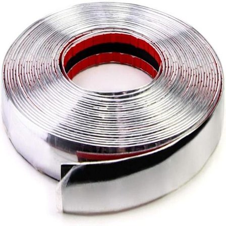 Kromtape til bil, kromliste til bilens ydre, klistermærke til gør-det-selv-dekoration, 15 mm x 12 m