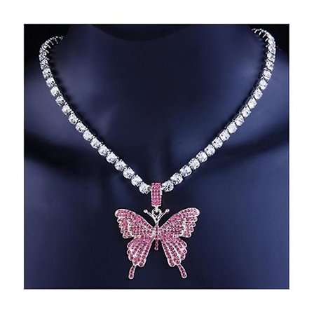 Rhinestone Butterfly Halsband Hänge Smycken Glansiga Halsband Smycken För Kvinnor Och Flickor