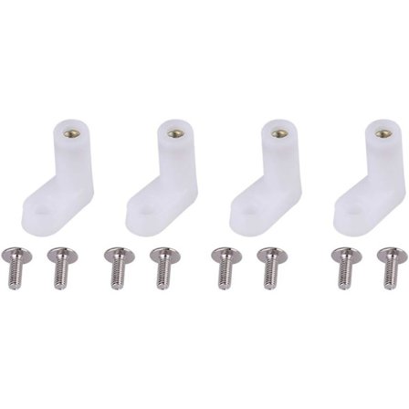 100 stk. 20mm hvide PCB L-fødder med skruer til montering af spilleplade