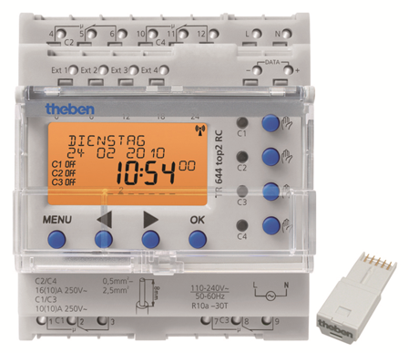 Theben 6440300 Koblingsur årsur, astronomisk 4 kanaler, Elfordeling & strømforsyning
