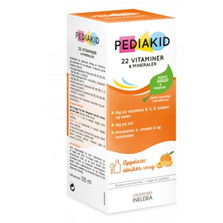 Pediakid 22 Vitamins Sirup Apricot & Orange 125 ml, Helse & Madvarer, Vitaminer, Multivitaminer
