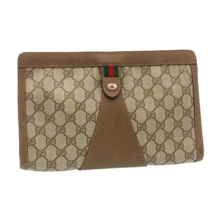 Gucci Vintage, Pre-owned GG canvas Beige, Dames, Maat:ONE Size,leer