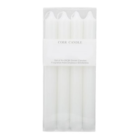 4 st Europeiska Ljus Vita Raka Stolpljus Romantiska Hem Ljusstakar Middagsrekvisita