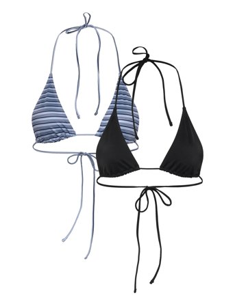 Weekday 2-Pack Strappy Triangle Bikini Tops - Multi/patterned - L