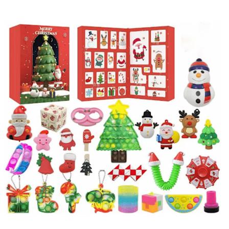 Adventskalendere 2023 for barn, 24 dager med overraskelser Fidget-leker, julekalender for nedtelling, sensoriske lekeoverraskelsesgaver for gutter og 
