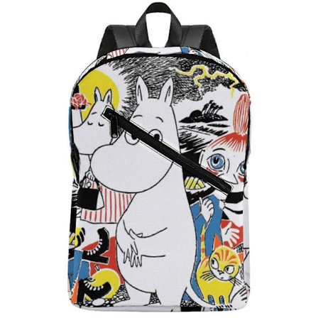 a10243 Muumi Rakastuu Sarjakuvareppu pehmustetulla selkäpaneelilla, säädettävillä olkahihnoilla ja tilavalla kannettavan tietokoneen lokerolla m10243