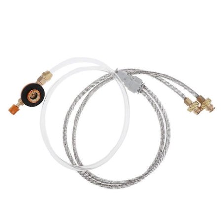 Utomhusmatlagning 2-vägs Dubbla Rör Gasolkök Del Tank Brännare Slangadapter