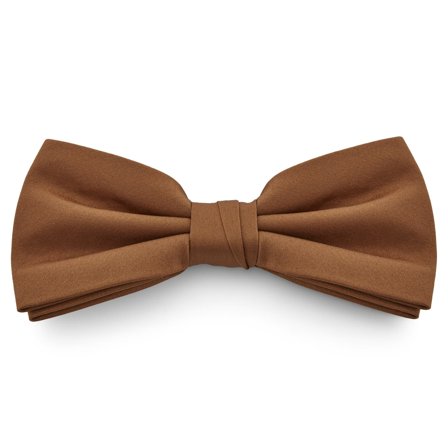 Jasnobrązowa wstępnie zawiązana muszka XL Basic dla mężczyzn - Muszki gotowe do noszenia