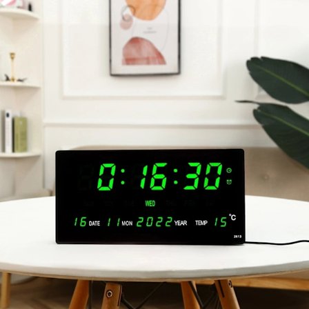 【PP】LED digital evighetskalender elektronisk klokke stue stor veggklokke smart lysende kalender digital klokke(1)