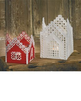 Stickpackung Dekoration Hardanger Weiß