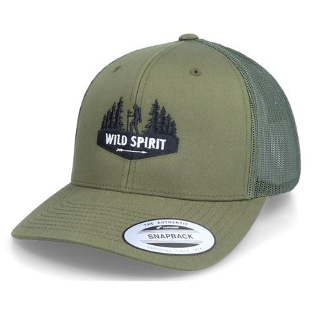 Wild Spirit - Grön trucker Keps - Forest Walker Logo Olive Trucker @ Hatstore