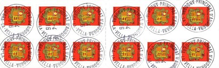 Fransk Andorra - Rødt våbenskjold - Stemplet hæfte