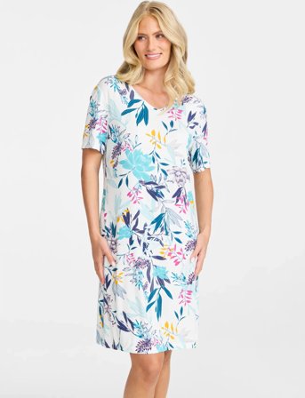 Damella of Sweden Nightdress Short Sl - White - M