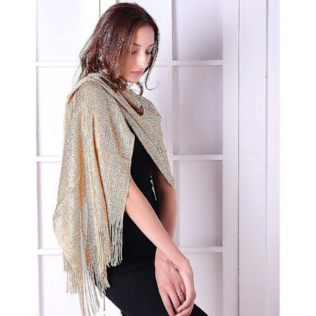 Women's Sparkle Shawls And Wraps For Party Dresses Gold