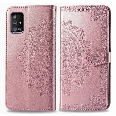 Mandala Samsung Galaxy A71 5G Flip Etui - Rødguld