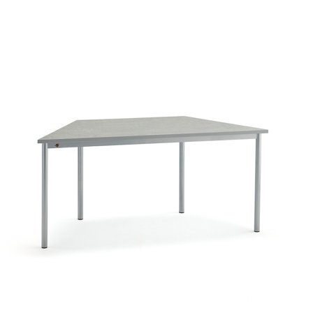 Tisch SONITUS TRAPETS, 1600x800x720 mm, Linoleum grau, alugrau