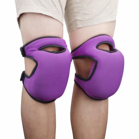1 par knebeskyttere Myke skum knebeskyttere Hage knebeskyttere Beskyttende pute med dobbel stropper for hage rengjøring arbeid skrubbing(Lilla)
