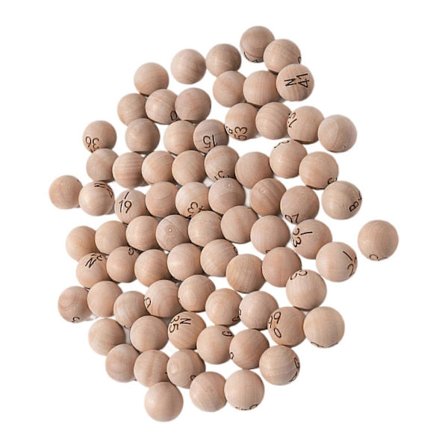 75 stk. træbingokugler med store tal og bogstaver, letlæselige bingokugler til spillerum, fester, familieunderholdning [HK]