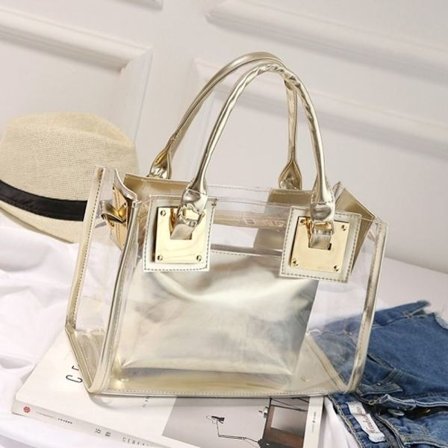 Crossbody taske Firkantet håndtaske GULD