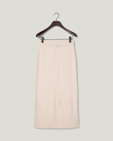 Lexington Mjuk stickad kjol, offwhite melange