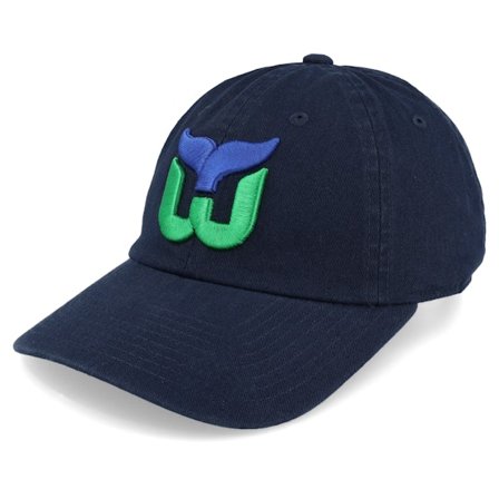 American Needle - NHL Blå unconstructed Caps - Hartford Whalers Blue Line Navy Dad Cap @ Hatstore