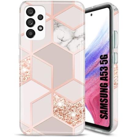 Cover til Samsung Galaxy A53 5G Pink Marmor Pattern Protection Stødsikker blød Rosa