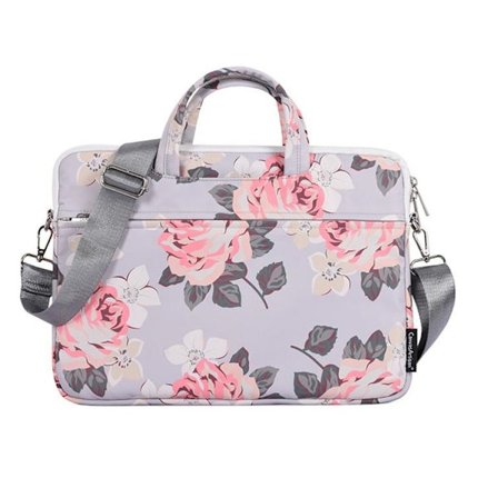 CANVASARTISAN Computertaske 13" Floral H40-C22 med Skulderrem - Grå