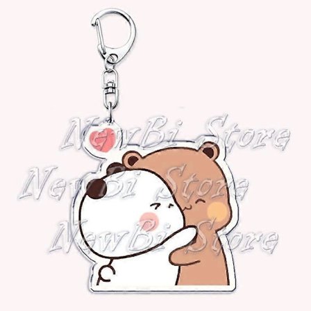 Söpöt Bubu Dudu -avaimenperät vauvan harmaa karhu valkoinen panda avaimenperä D