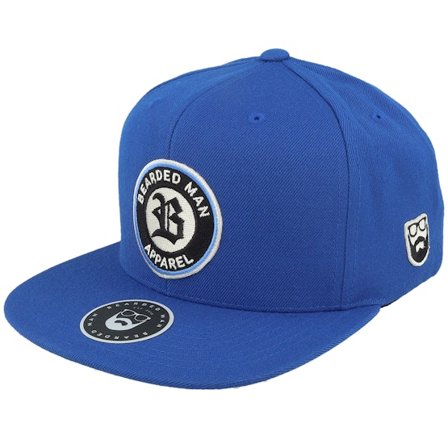 Bearded Man - Blå snapback Caps - Old English B Patch Blue Snapback @ Hatstore