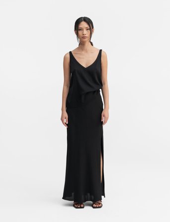 Ahlvar Gallery Shin Silk Tank - Black - S