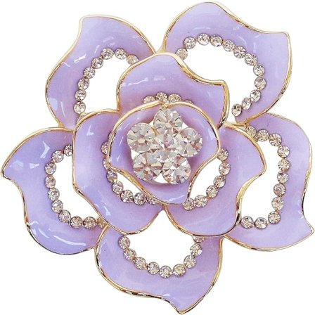 18k guldpläterade kristallrosblommiga emalj broschnålar