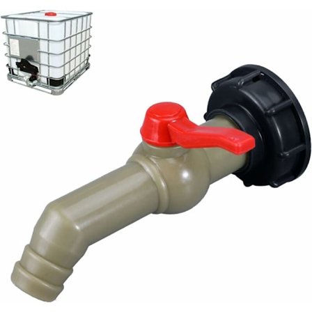 IBC-tankkran IBC-avtappning IBC-tankadapter tanklock S60x6 ventilkran för uppsamling av regnvatten avtappningssats (Dn40/50) (27 mm) - MODOU