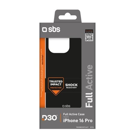 SBS Full Active D3O-etui for iPhone 16 Pro - Svart