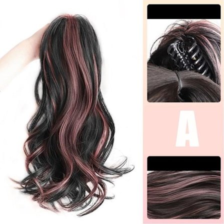 Synteettinen pitkä aaltoileva poninhäntä Kohokohdat poninhäntähiuslisäkkeet A A