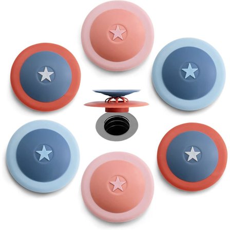 6-delars set tryckgolvbrunn pansargolvbrunnsplugg universell silikon spolplugg universell silikon badkarspropp multifunktionell golvbrunn F