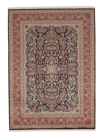 Orientalsk Kashmir Ren Silke Teppe 220X306 Brun/Mørk Rød Silke, India