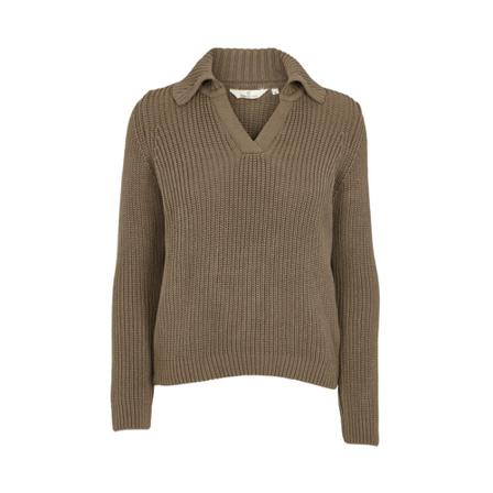 Basic Apparel Sweety Polo Grøn, Dame Striktrøjer