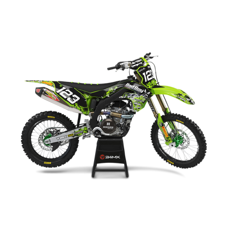 Juego Completo de Adhesivos ENJOY Badboy con adhesivos para matrícula - Kawasaki KLX 230R S 2025-2026