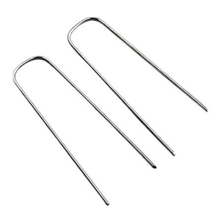 Sæt med 10 havepløkker i galvaniseret stål, tykkelse 3 mm, bredde 4 cm,