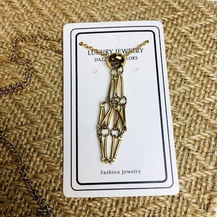 Crystal Holder Cage Halskæde Crystal Net Metal Halskæde GOLD S